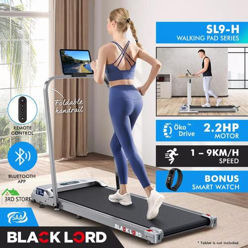 RETURNs BLACK LORD Treadmill Electric Walking Pad Home Office Gym Fitness Foldable