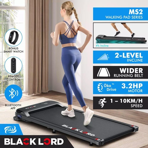 BLACK LORD Treadmill Electric Walking Pad Home Office Gym Fitness Incline MS2