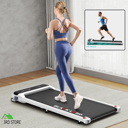 BLACK LORD Treadmill Electric Walking Pad Home Office Fitness Incline MS2 White
