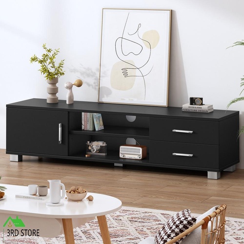 ALFORDSON Entertainment Unit TV Cabinet Stand 120cm Storage Drawer Black