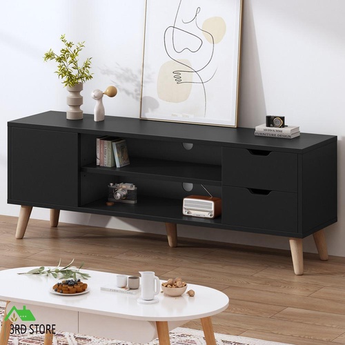 ALFORDSON Entertainment Unit 120cm TV Cabinet Stand Storage Drawer Black