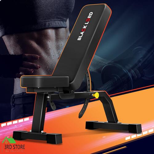 BLACK LORD Commercial Weight Bench Flat Incline Press Sit-up Fitness Home Gym