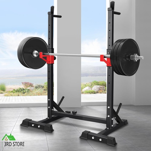 BLACK LORD Adjustable Squat Rack Fitness Weight Lifting Barbell Stand Gym