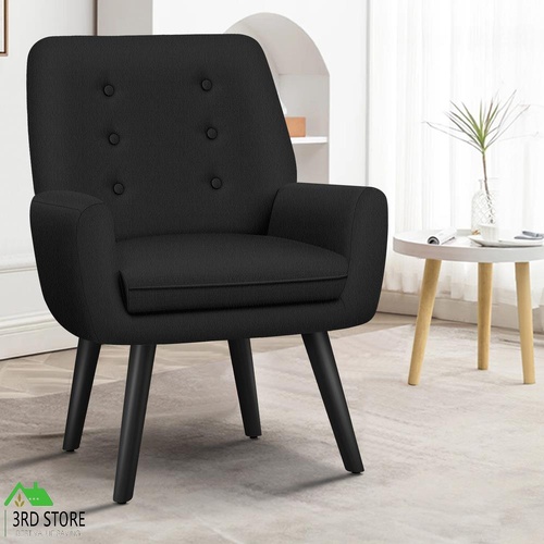 ALFORDSON Armchair Lounge Chair Tub Accent Chairs Fabric Couch Sofa Black