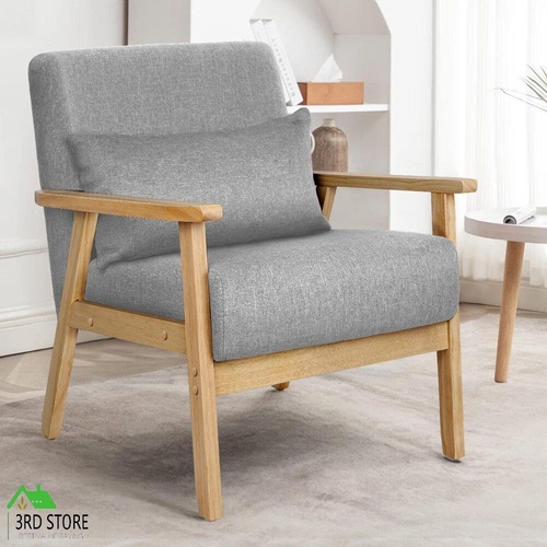 ALFORDSON Armchair Lounge Chair Accent Chair Cushion Sofa Couch Fabric Grey