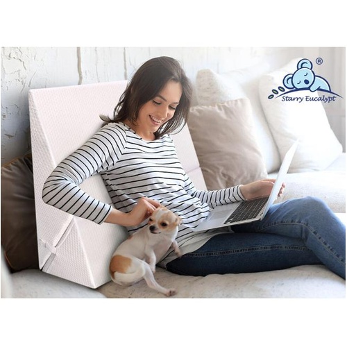 STARRY EUCALYPT Bed Wedge Pillow Cool Gel Memory Foam Back Leg Elevation White