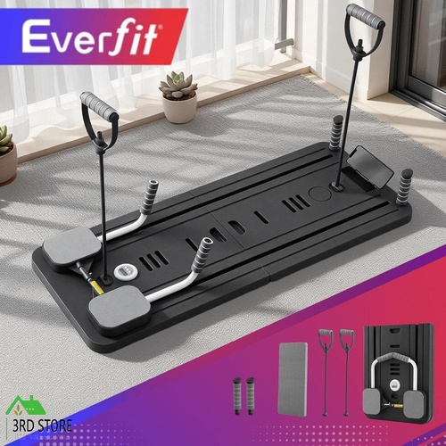 Everfit Pilates Reformer Abdominal Exercise Board Push Up Set Fitness Black