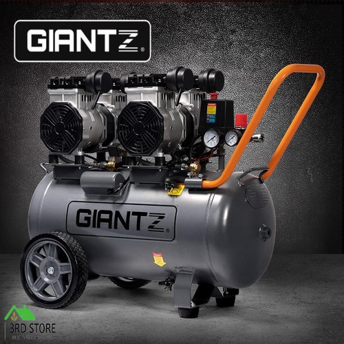 Giantz 50L Air Compressor 3.0HP Oil-Free Quiet Electric Portable Air Inflator