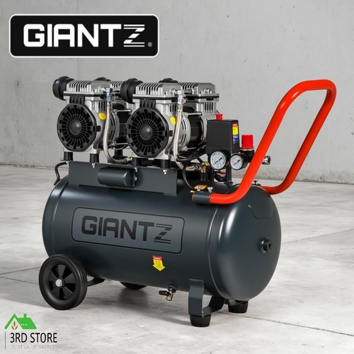 Giantz 50L Air Compressor Quiet 3.0HP Oil-Free Portable Tyre Inflator 200L/Min