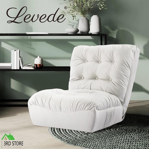 Levede Floor Sofa Accent Recliner Convertible Chair Gaming Couch Lounge White