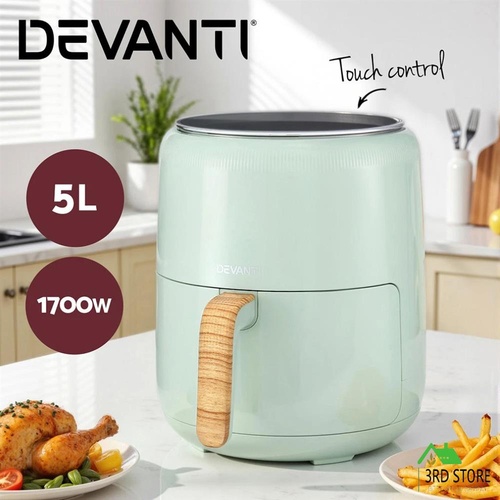 Devanti 5L Air Fryer Touch Control 1700W Green