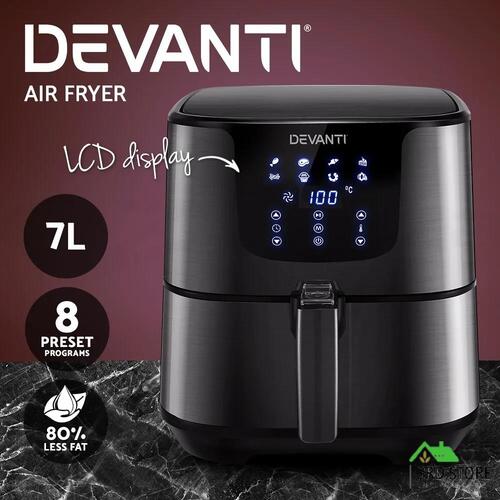 Devanti Air Fryer 7L LCD Fryers Oven Airfryer Healthy Cooker Oil Free Kitchen