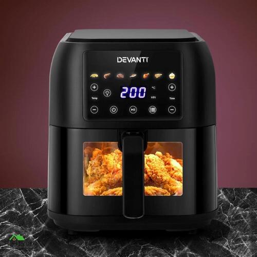 Devanti Air Fryer 8L LCD Fryers Kitchen Oven Oil Free Healthy Cooker 1700W