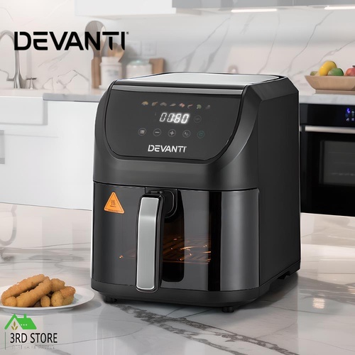 Devanti Air Fryer 5L Fryers Oven LCD Touch Healthy Cooker Oil Free 1500W