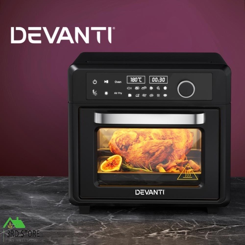 Devanti Air Fryer 20L LCD Fryers Kitchen Oven Oil Free Healthy Cooker 1200W