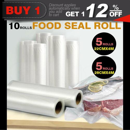 Vacuum Sealer Bags Food Storage Rolls Bag Fresh Saver Heat Commercial 22/28cm x5