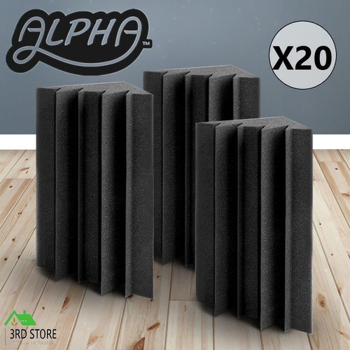 Alpha 20pcs Studio Acoustic Foam Corner Bass Trap Sound Absorption Treatment