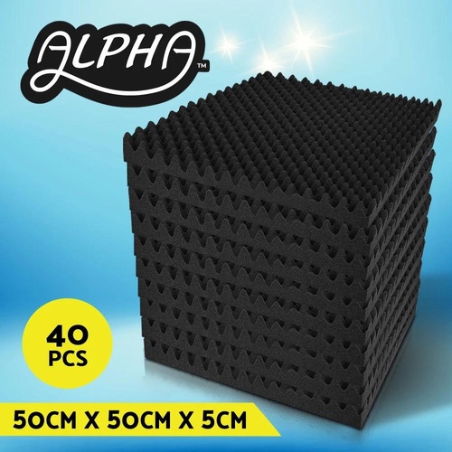 40pcs Studio Acoustic Foam Sound Absorption Proofing Panels Eggshell 50x50CM