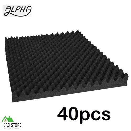 40pcs Studio Acoustic Foam Sound Absorption Proofing Panels Eggshell 50x50CM