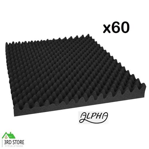 60pcs Studio Acoustic Foam Sound Absorption Proofing Panels Eggshell 50x50CM