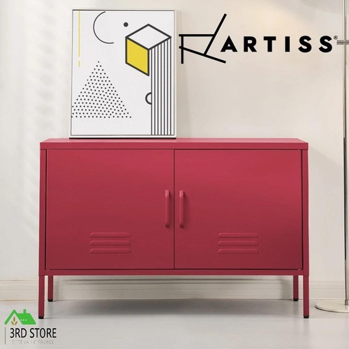 Artiss Buffet Sideboard Cupboard Cabinet Storage Locker Metal Pink BASE
