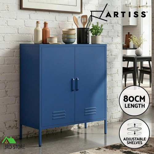 ArtissIn Metal Locker Buffet Sideboard Shoe Cabinet Storage SWEETHEART Blue