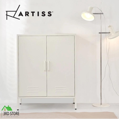 RETURNs ArtissIn Midi Locker Storage Shelf Organizer Cabinet Buffet Sideboard White