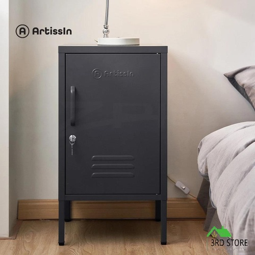 ArtissIn Metal Shorty Locker Storage Shelf Organizer Cabinet Bedroom Black