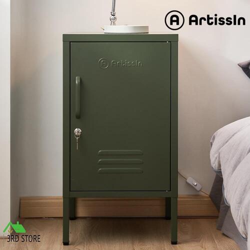 ArtissIn Metal Shorty Locker Storage Shelf Organizer Cabinet Bedroom Green