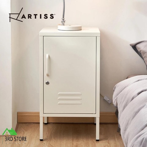 ArtissIn Metal Shorty Locker Storage Shelf Organizer Cabinet Bedroom White