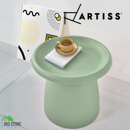 ArtissIn Coffee Table Mushroom Nordic Round Small Side Table 50CM Green