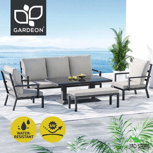 Gardeon Outdoor Sofa 7-Seater Lounge Set Garden Patio Aluminium Bench w/Cushions