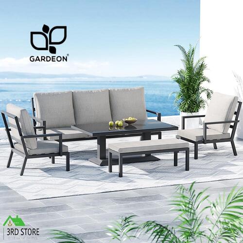 RETURNs Gardeon Outdoor Sofa 7-Seater Lounge Set Garden Patio Aluminium Bench w/Cushions