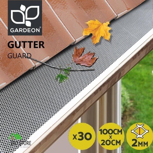 30x Gutter Guard Guards Aluminium Leaf Mesh 100x20cm Brush DIY Deluxe Garden 30M