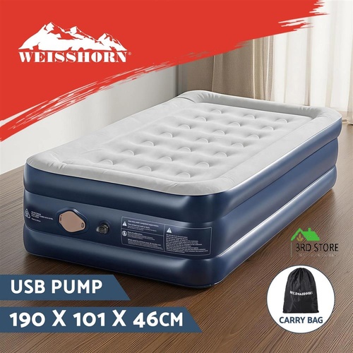Weisshorn Air Mattress Single Inflatable Bed 46cm Air bed Cube