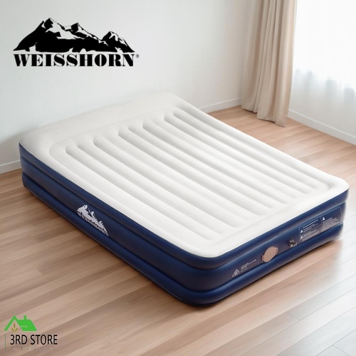 Weisshorn Air Mattress Inflatable Bed Built-in Pillow Pump Double Air bed 46cm