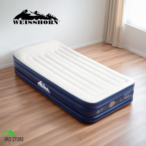 Weisshorn Air Mattress Inflatable Bed Built-in Pump Single Air bed 46cm Grey