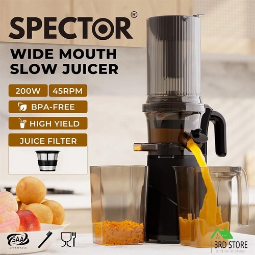 Spector Slow Juicer Electric Cold Press Vegetable Fruit Juice Extractor 200W