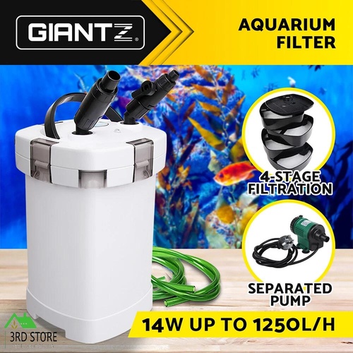 RETURNs Giantz Aquarium Filter External Canister Pump Aqua Fish Tank Pond Marine 1250L/H