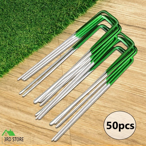 Prime Turf Artificial Grass 50pcs Synthetic Pins Fake Lawn Turf Weed Mat Pegs Joining Tape
