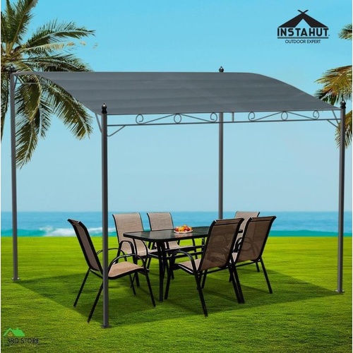 Instahut Gazebo 3m Party Marquee Outdoor Wedding Tent Iron Art Canopy Grey