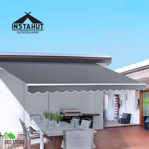 Instahut Folding Arm Awning Motorised Retractable Outdoor Sunshade2.5X2M