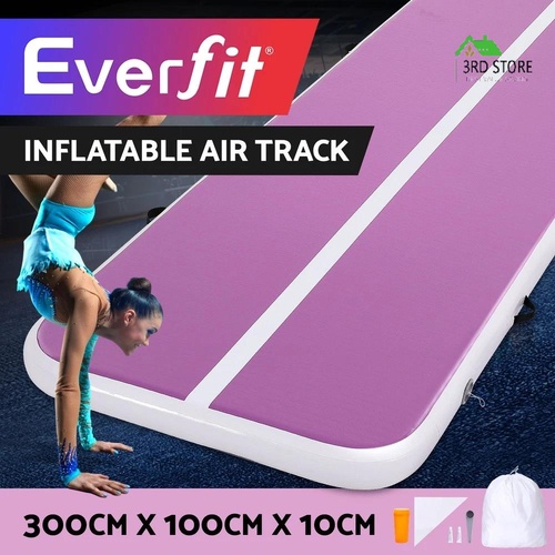 Everfit 3M Air Track Gymnastics Tumbling Exercise Cheerleading Mat Inflatable Purple