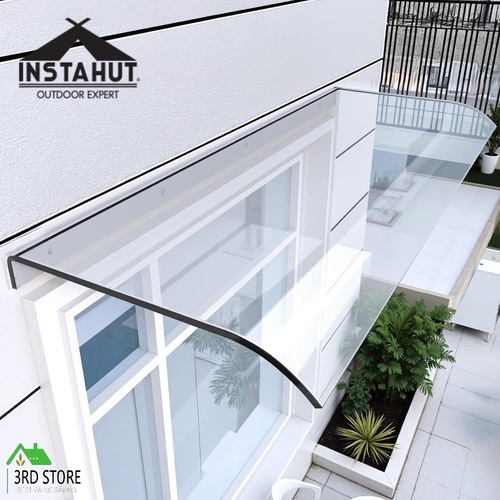 Instahut Window Door Awning 0.4mx1m Transparent PET Polycarbonate Sheet