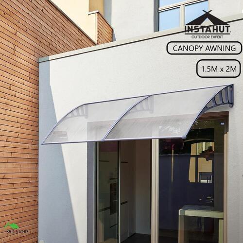 Instahut Window Door Awning Door Canopy Outdoor Patio Sun Shield 1.5mx2m DIY