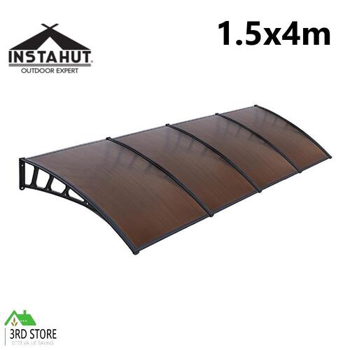 Instahut Window Door Awning Door Canopy Outdoor Patio Cover Shade 1.5mx4m DIY BR