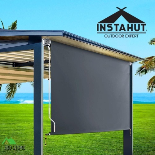 Instahut Outdoor Roller Blinds Roll Down Shade Retractable Window 2.1X2.5M