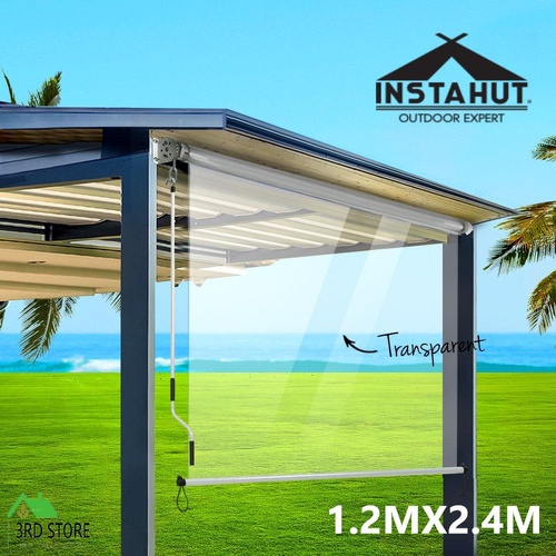 Instahut Outdoor Blind Roll Down Awning Canopy Shade Retractable Window 1.2X2.4M