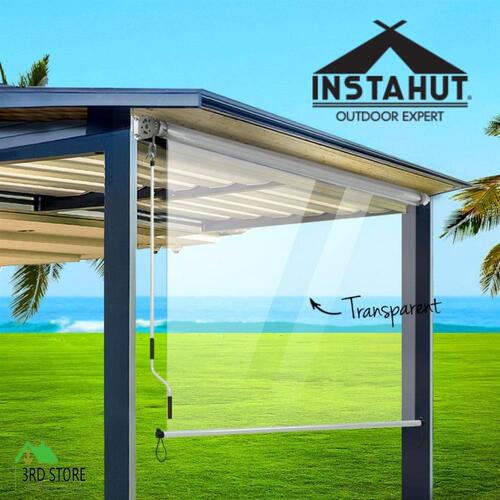 Instahut Outdoor Blind Roll Down Awning Canopy Shade Retractable Window 1.2X2.4M