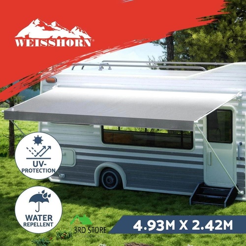 Weisshorn 17ft Caravan Awning RV Replacement Fabric Roll Out Shading 4.93x2.42M